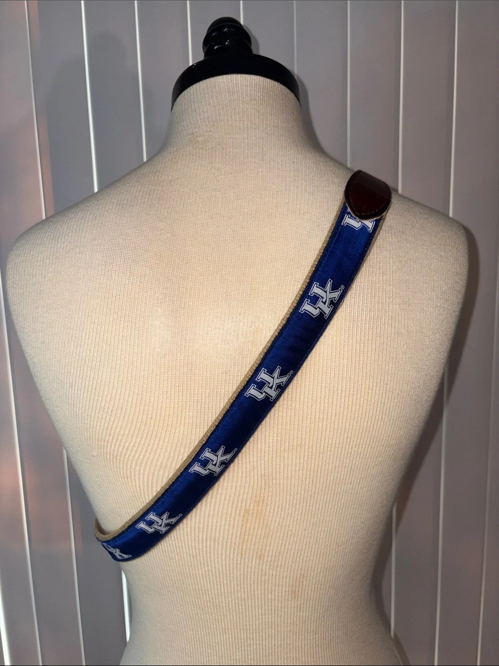 University of Kentucky Wildcats Ribbon Belt Leather Brass The Jardine Collection